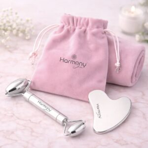 Stainless Steel Roller + Gua Sha Set